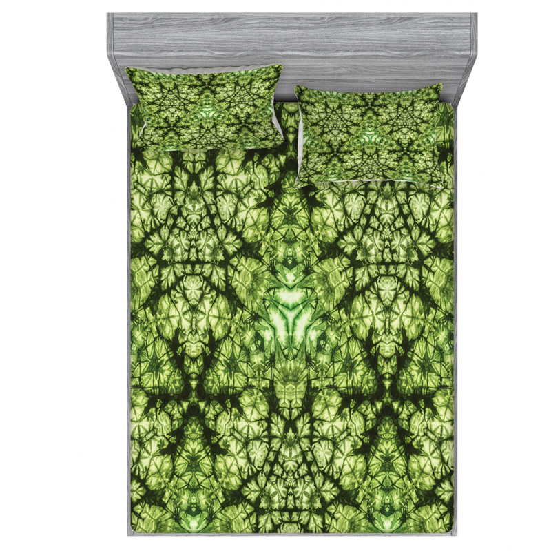 Microfiber Floral Sheet Set, Queen Sheet Set with Fitted Sheet