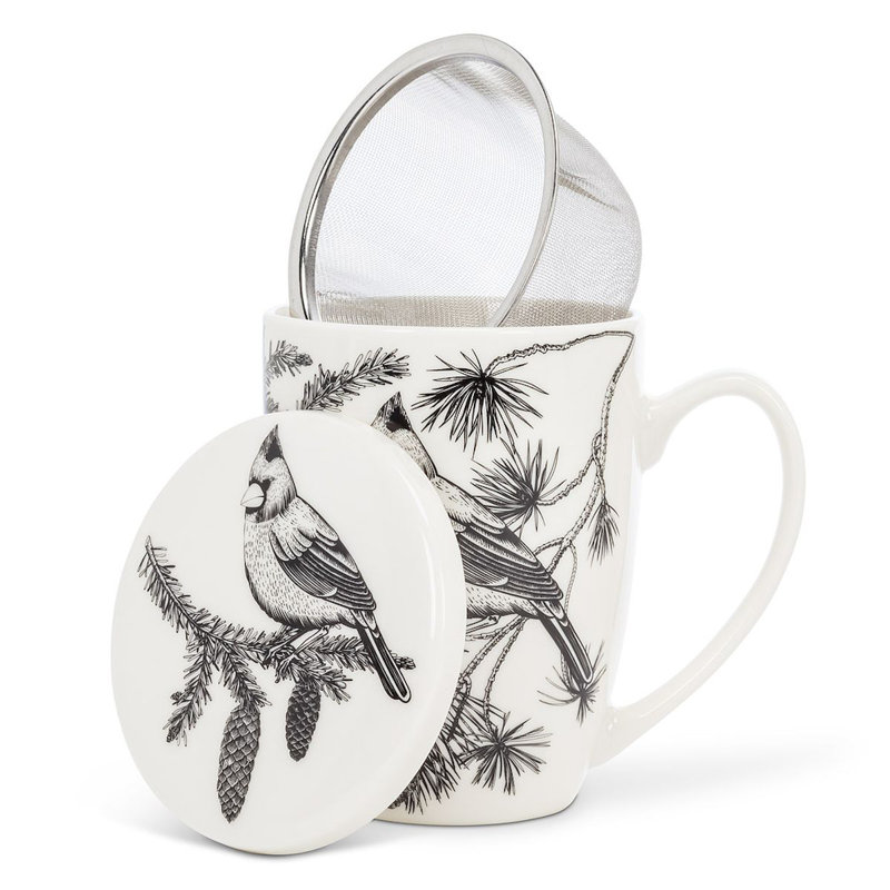 Ensemble de thé en porcelaine tendre Braiden-Lee Winter Birds
