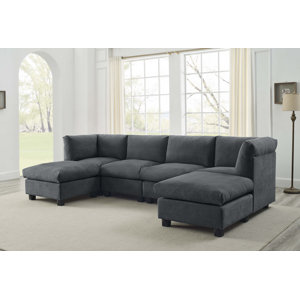 Wade Logan® Alaja 6 - Piece Upholstered Sectional & Reviews | Wayfair