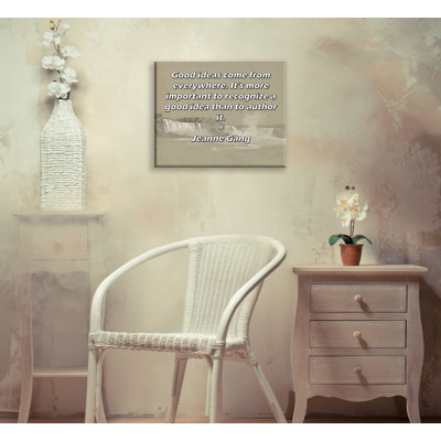ArtsyQuotes Gallery Wrapped Canvas By Jeanne Gang: "Good ideas come from everywhere. It’s more important to recognize a good idea than to author it."