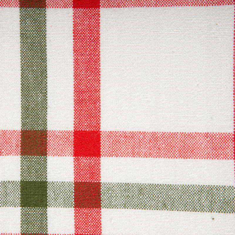 Nutcracker Plaid Cotton Winter Tablecloth, 52x52"