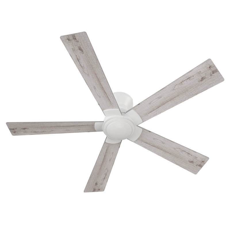 Ventilateur de plafond 52 po encastré à moteur à courant continu blanc sans lumière, télécommande