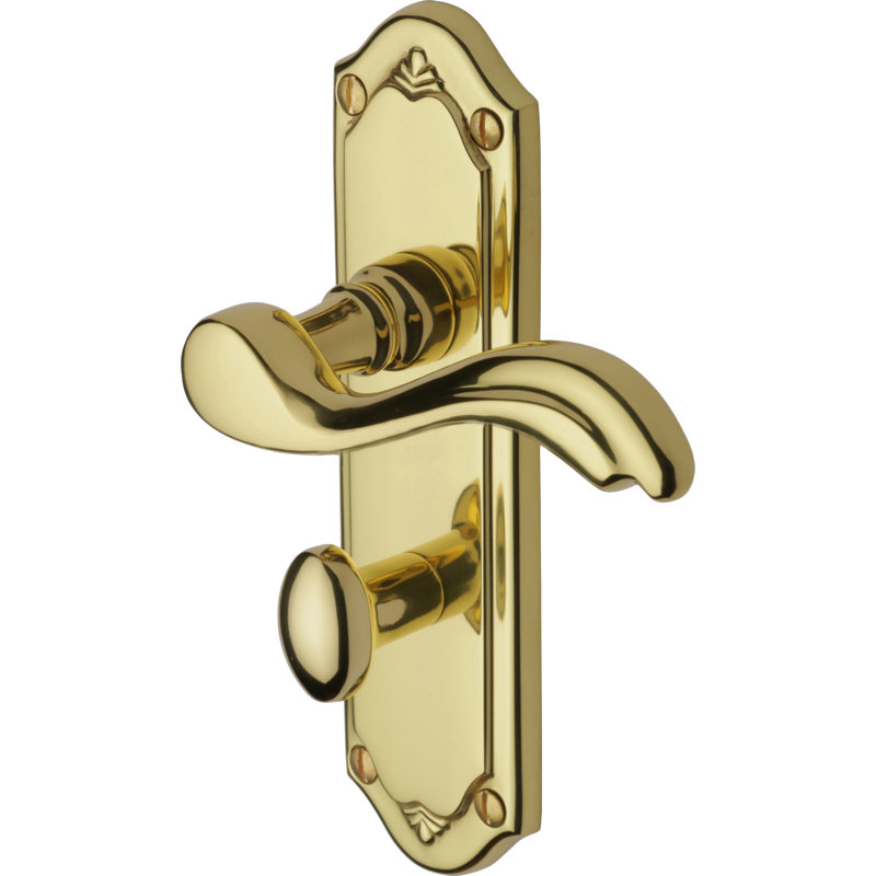 Heritage Brass Heritage Door Handle for Bathroom Lisboa Design, Polished Brass