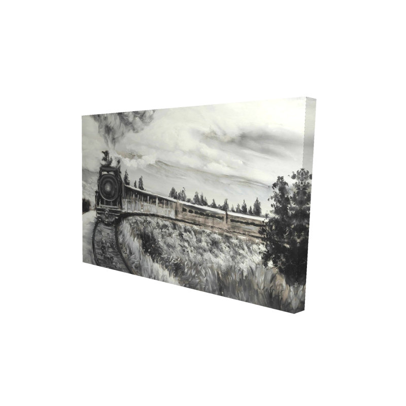 Toile de train à vapeur | Décoration de salon noir et blanc