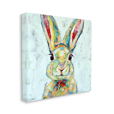 " Bunny Wildlife Modern Portrait " by Jen Seeley Painting Print