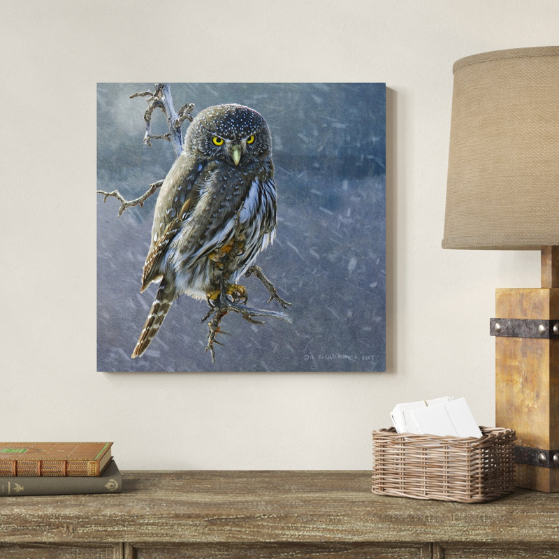 Hibou en hiver II, H 20 po x l 20 po x P 1,25 po
