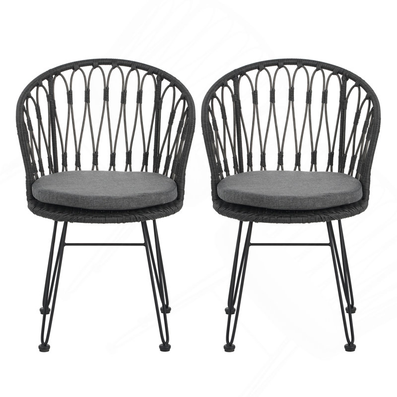 Chair,2pcs With 2 Cushions,Gray