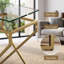 40 cm W Glass Bedside Table