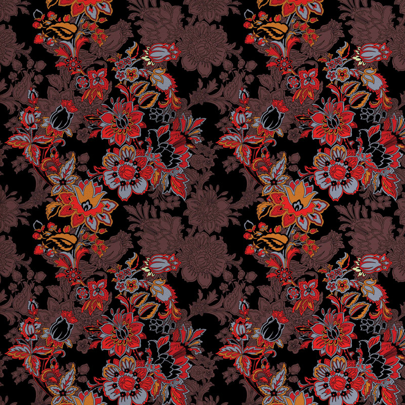 Tissu à motif de fleurs, l 58 po x L 108 po