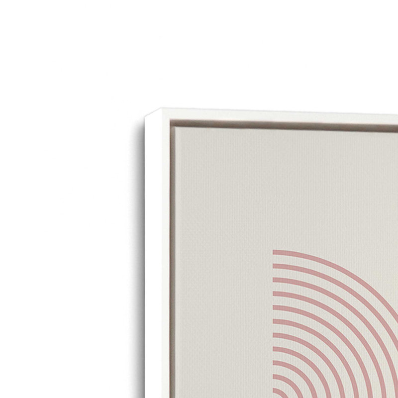 Ensemble de 2 pièces Bauhaus Flow and Composition en rose, H 19 po x l 26 po, Cadre flottant blanc opaque