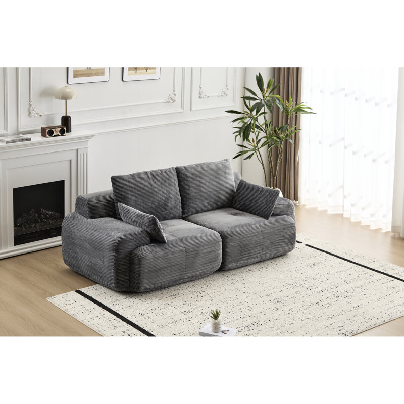 Gris, 2 places, mousse à mémoire de forme, comprimé, pour animaux de compagnie, velours côtelé, salon, sans assemblage, traversins à haute résilience, qualité de disposition flexible