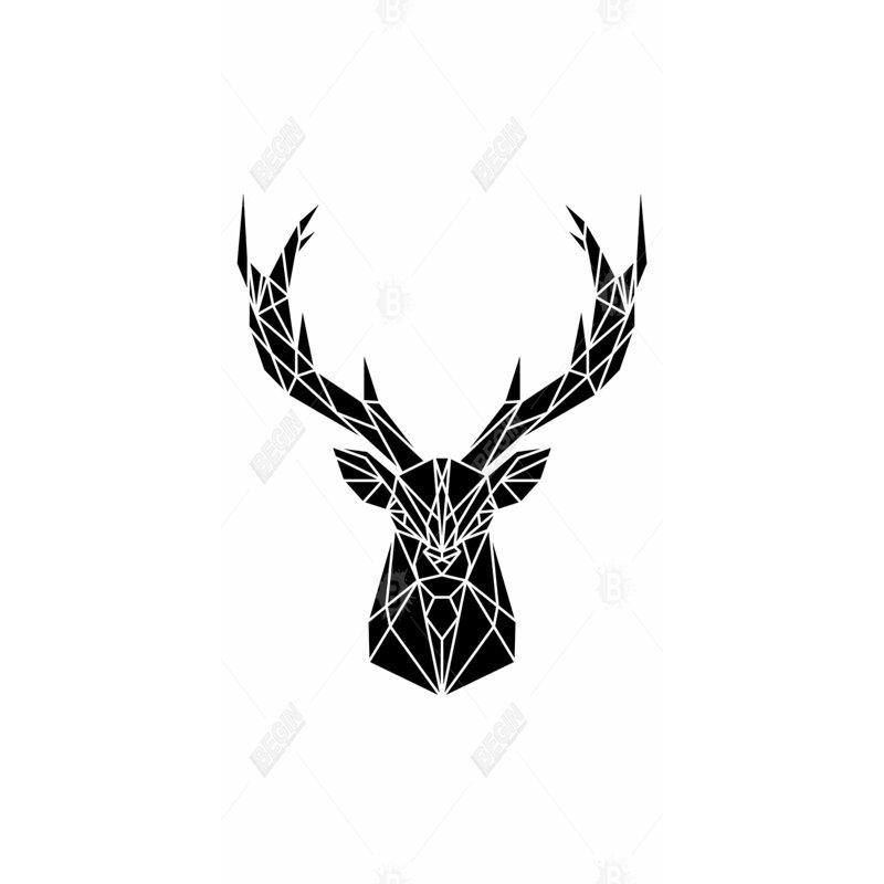 Geometric deer head - 15.75"x31.50" Desk mat
