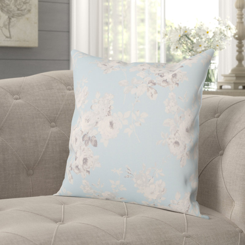 Romantic Floral Pillow, 20"H x 20"W, Polyester