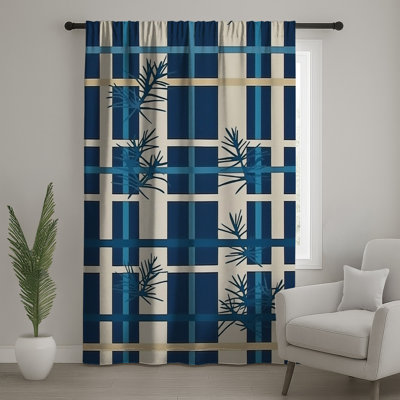 Rideaux à carreaux, voilages et voilages à motif écossais - 1 panneau