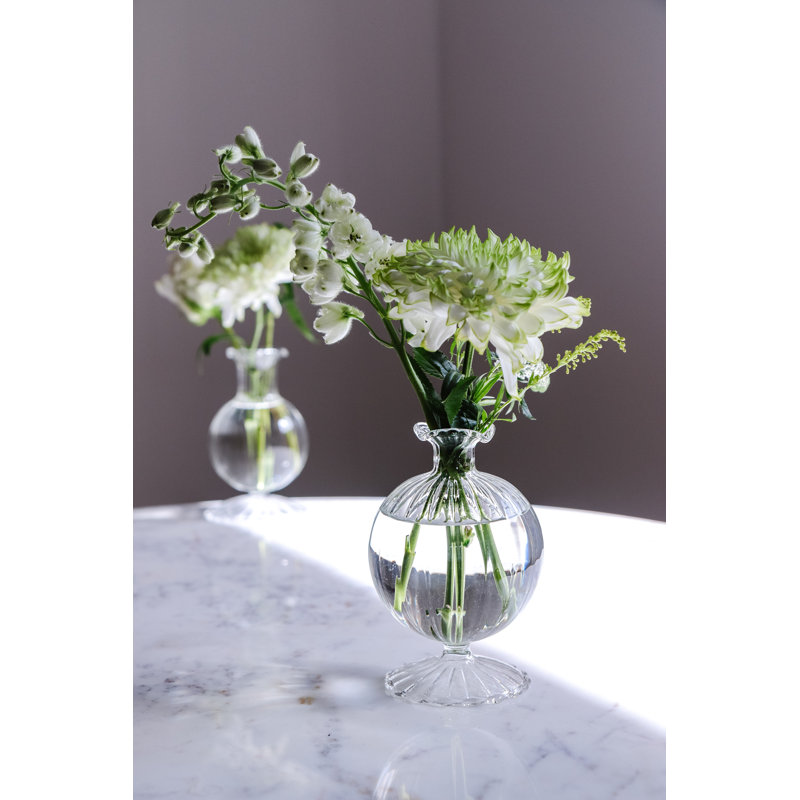 Glass Table Vase, 5.25" H x 3.75" W x 3.75" D