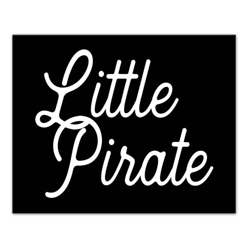 Art sur toile little pirate Briggs, H 16 po x l 20 po x P 1,25 po, Noir