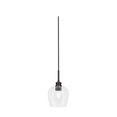 Edge Cord Mini Pendant With 6" Clear Bubble Glass