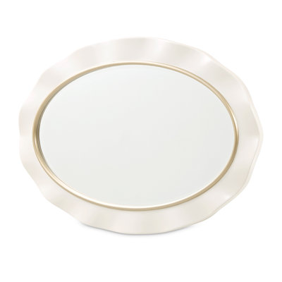  La Terrazza Oval Wall Accent Mirror - Creamy Pearl