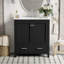 Meuble-lavabo noir 30 po avec lavabo simple et armoire encastrée Combo