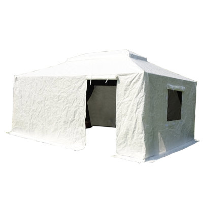 12'X16' Outdoor Gazebo Cover For - Winter Waterproof Protection With Sidewalls & Mesh Windows Quality Pe Material Windproof And Easy Setup All Season Enclosed Keep Protected From Wind