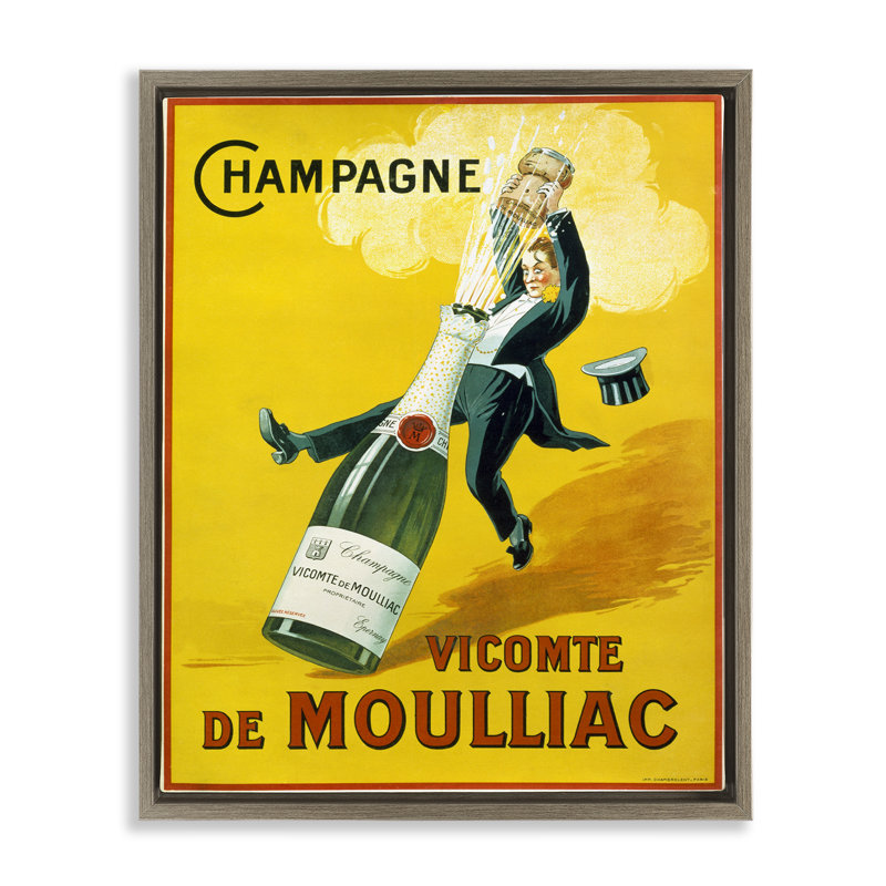 "Bold Yellow Champagne", impression sur toile par Marcus Jules, Cadre flottant orme Montalcino, H 31 po x l 25 po