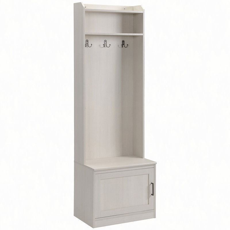 Porte-manteau rustique avec banc de rangement pour chaussures, banc d'entrée avec porte-manteau intégré, porte-manteau d'appoint avec étagères de rangement pour couloir, aspect bois pour vestibule