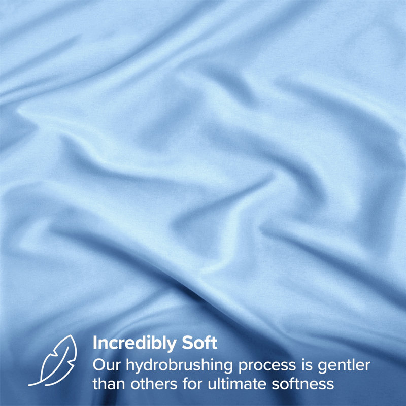 Meliah Microfibre Brushed Fitted Bed Sheet, Super King (6'), Sky Blue