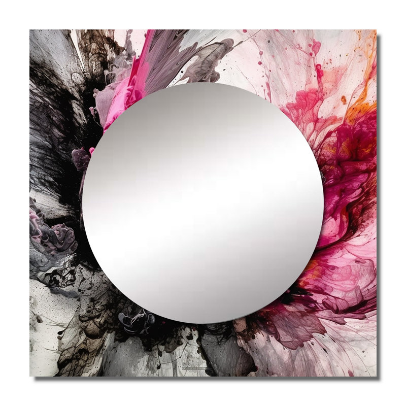 Kijon - Miroir décoratif carré en marbre abstrait pour chambre à coucher, 29 po x 29 po