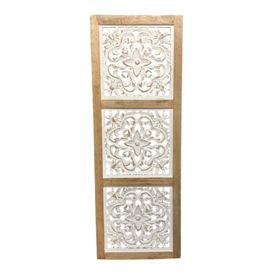 Queen Bee 3 Panel Wall Art Whitewash