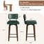 2-Pack Caramel Swivel Bar Stools, 26" Counter Height, Faux Leather, Walnut Legs, Mid-Century Design-1427555616