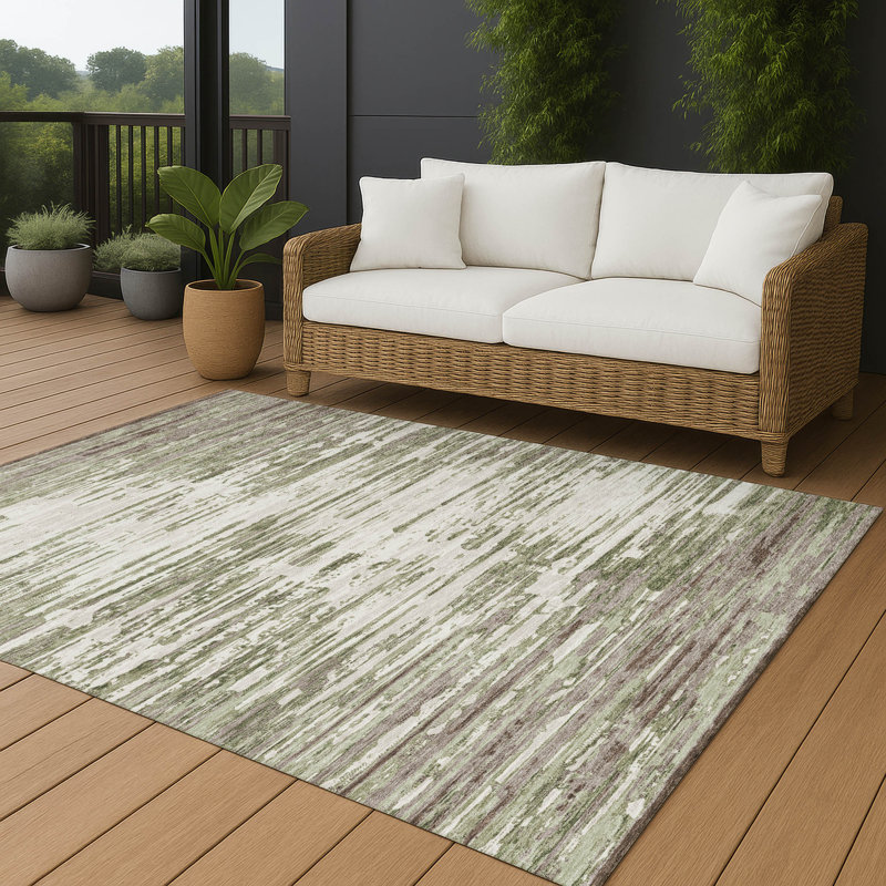 Machine Washable Indoor/Outdoor Chantille ACN2767 Modern Rug, 10' x 14', Sage