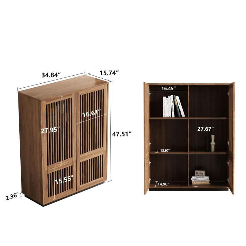 Roanoke 34.84in Walnut-colored Sideboard With 4 Adjustable Shelves