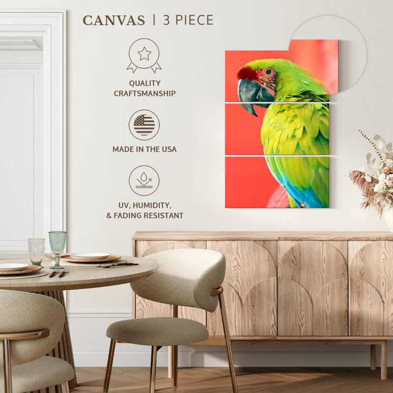 Brampt Green Macaw, 23" H x 14" W