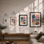Geometric Florals Mid-Century - Framed Print-2069581501-2069581475