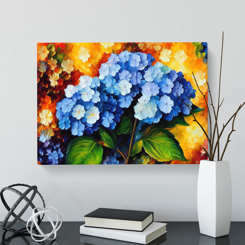 Hydrangea Flower Painting Vol.3 - Wrapped Canvas, 40cm H x 60cm W x 3cm D