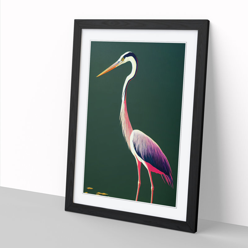 Glynell Heron View - Picture Frame Print, Black, 34cm H x 25cm W x 2cm D