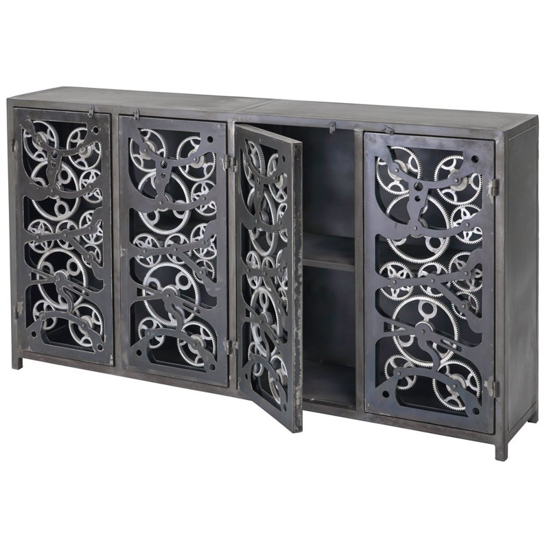 Buffet en métal noir Emancie Steampunk Gears
