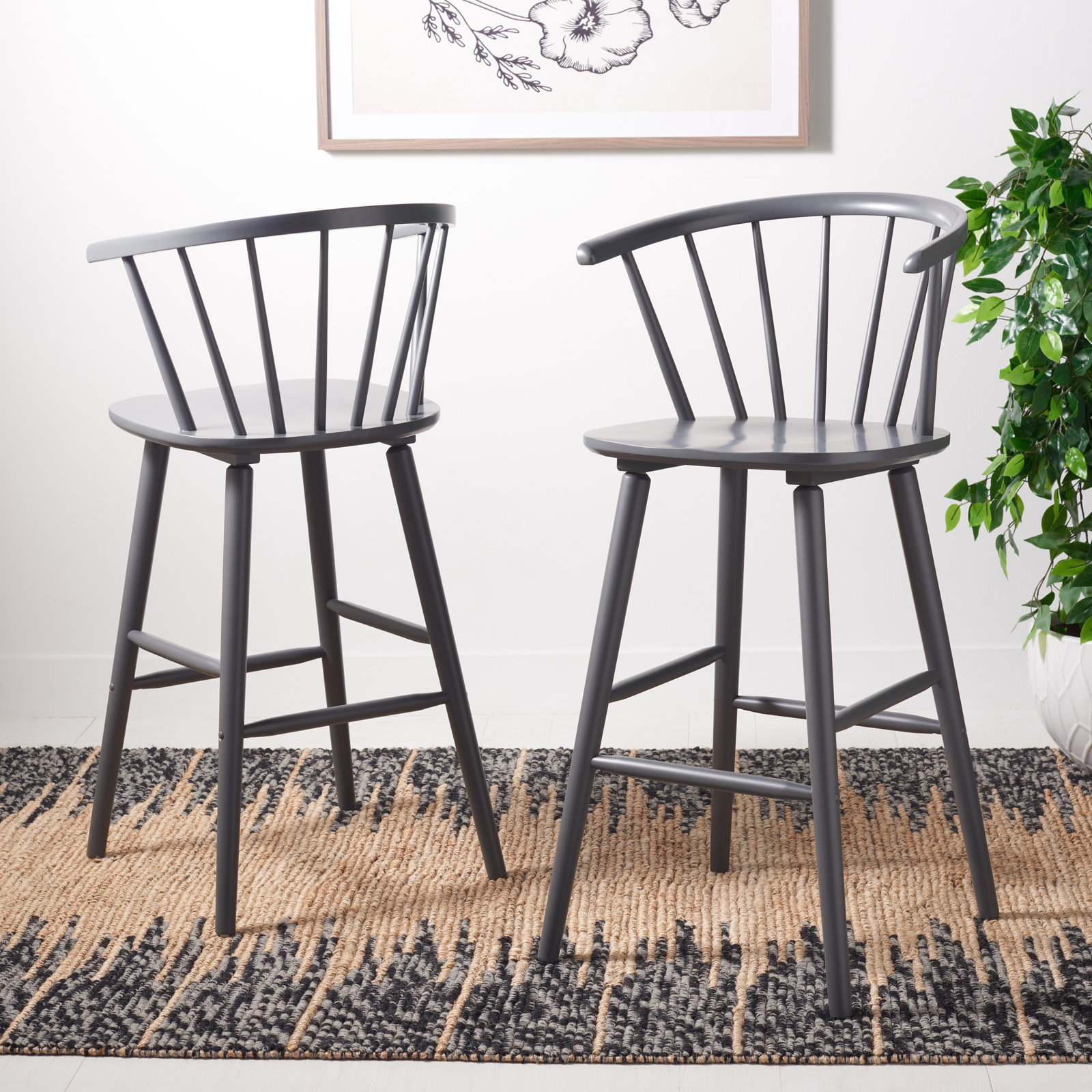 Sheffield Bar and Counter Stool, Gray, Bar Stool (29" Seat Height)