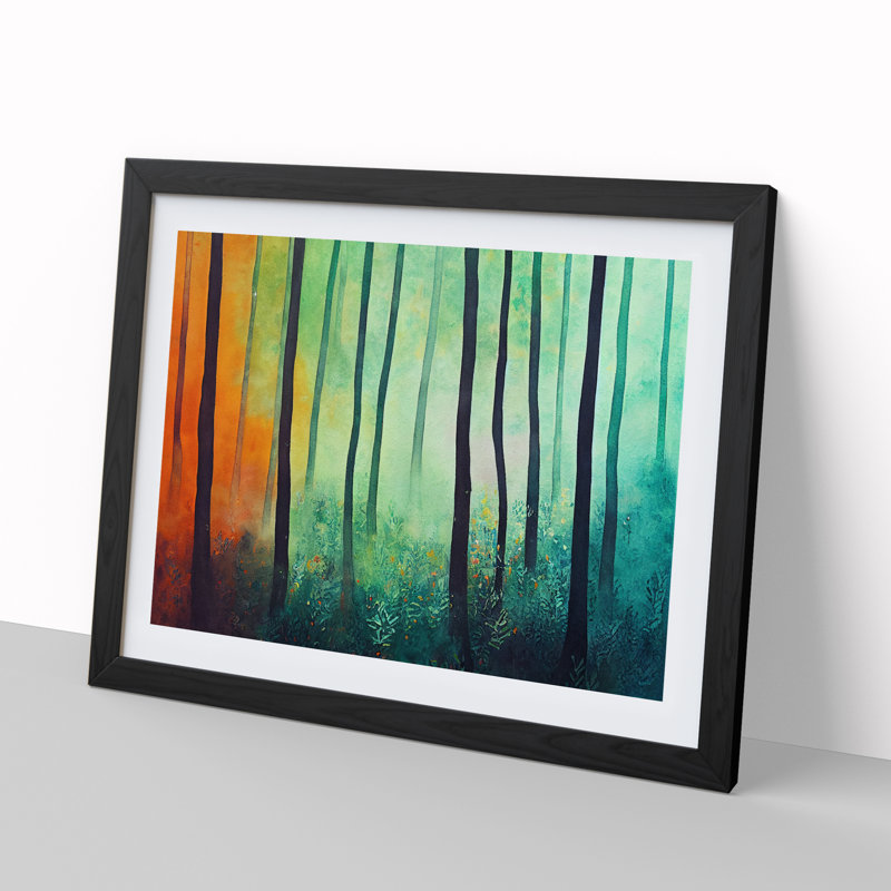 Forest In Colour Vol.7 - Single Picture Frame Painting, Black, 46cm H x 64cm W x 2cm D