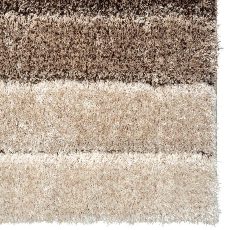 Tapis tissé à la machine à motif géométrique rectangulaire brun Lantanas, Rectangle 8 pi x 10 pi