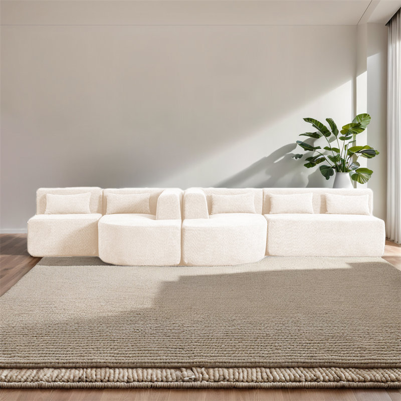 Canapé long 144 po, Beige
