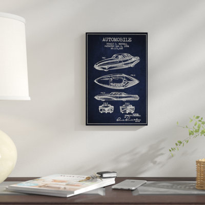 " Donald G. Weddell Automobile Patent Sketch (Navy Blue) " by Aged Pixel