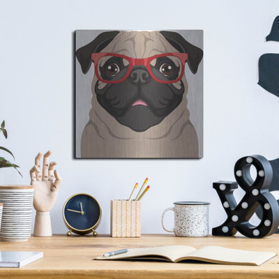 " Pug Wearing Hipster Glasses 6 " by Furbaby Affiliates