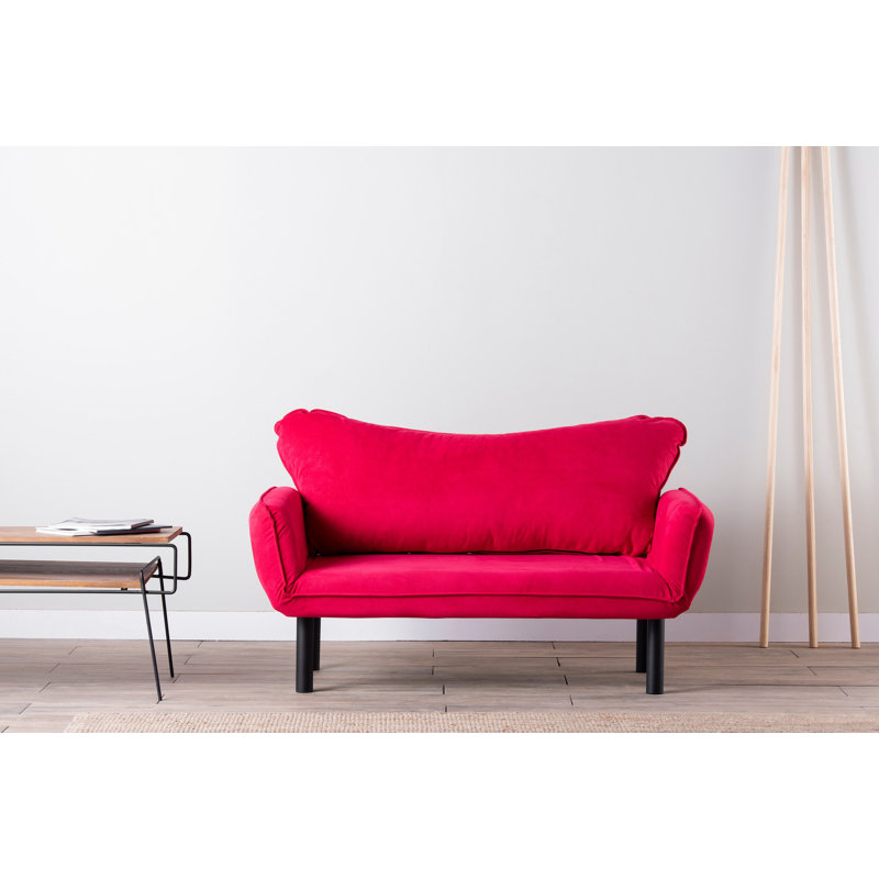 Canapé-lit à accoudoirs arrondis 61,42 po Marlowe, Polyester rouge