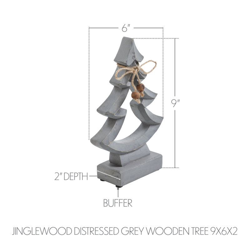 Arbre en bois gris Jinglewood 9 x 6 x 2