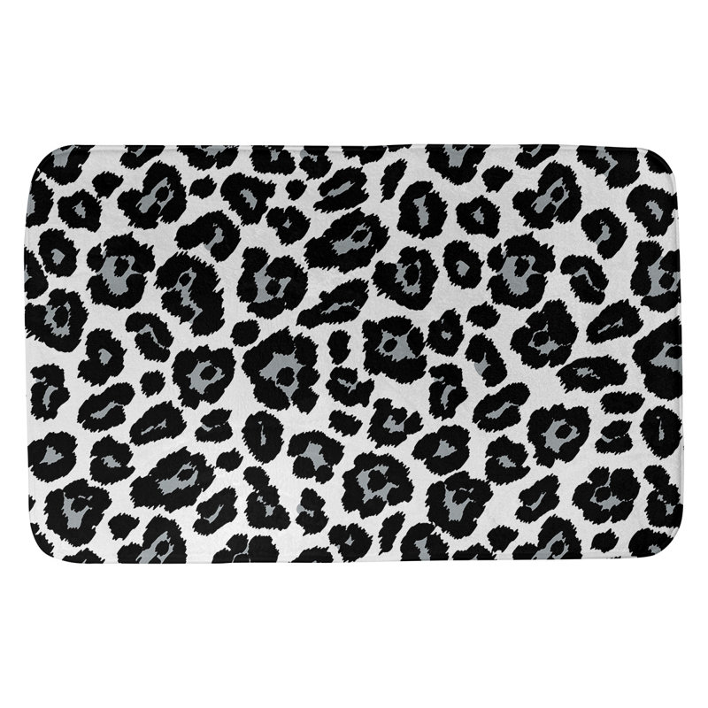 Tapis pour salle de bain Oakland, H 0,5 po x l 17 po x L 24 po, Blanc / argent / noir