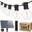 [Solar String Lights] Bosceos Solar String Lights 50FT/100FT - Dimmable G40 LED Patio Lights With 52 Shatterproof Bulbs, Remote, Solar Powered - For Outside Yard Decor, Halloween, Christmas Decoration