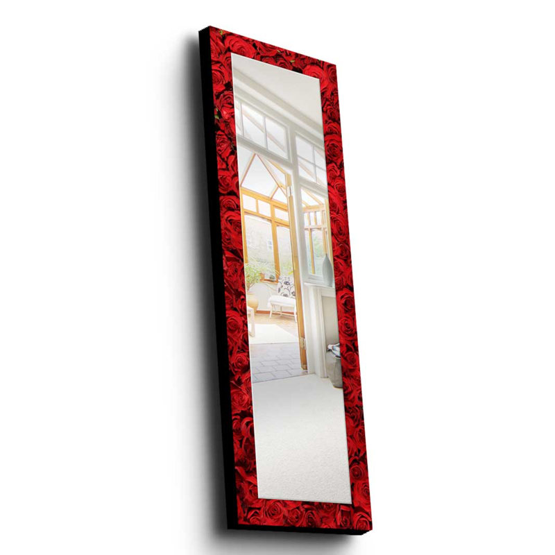 Élégant miroir décoratif avec cadre 100% bois de pin, 15,7 po x 47,2 po | Miroir en verre véritable (épaisseur: 0,2 pouce) | Peinture sur tissu élégante | Idéal pour le salon, la chambre à coucher et le vestibule