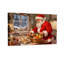 Ensemble de 3 reproductions d'art sur toile, "Christmas Santa Bakes Cookies In Kitchen With Fruit"-806734689