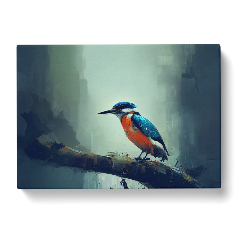 Kingfisher Bird - Wrapped Canvas, 35cm H x 50cm W x 3cm D
